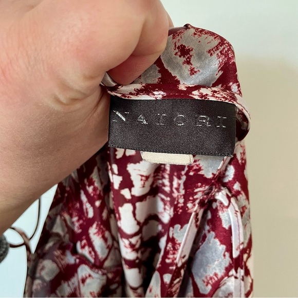 Vintage Y2K Natori Satin Maxi Slip Dress Red and Silver Size Small - Picture 8 of 8